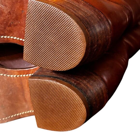 Frye Campus 2595 Men 8.5 EE Wide Dark Camel Brown Leather Boots Made USA Vintage main image 5